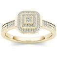 thumbnail image 1 of 1/5 Carat T.W. Diamond Cluster Square Double Halo 10kt Yellow Gold Engagement Ring, 1 of 5