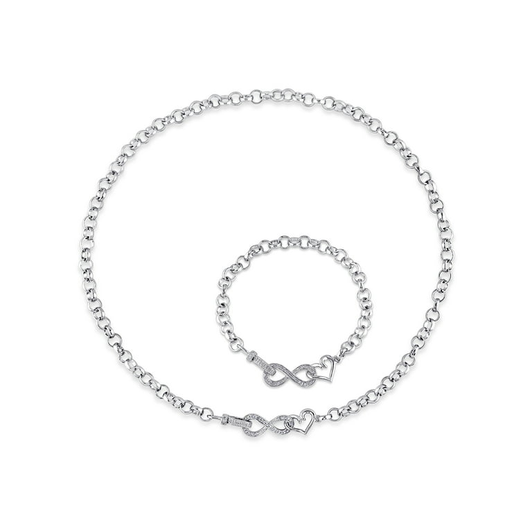 Infinity necklace and bracelet set sale