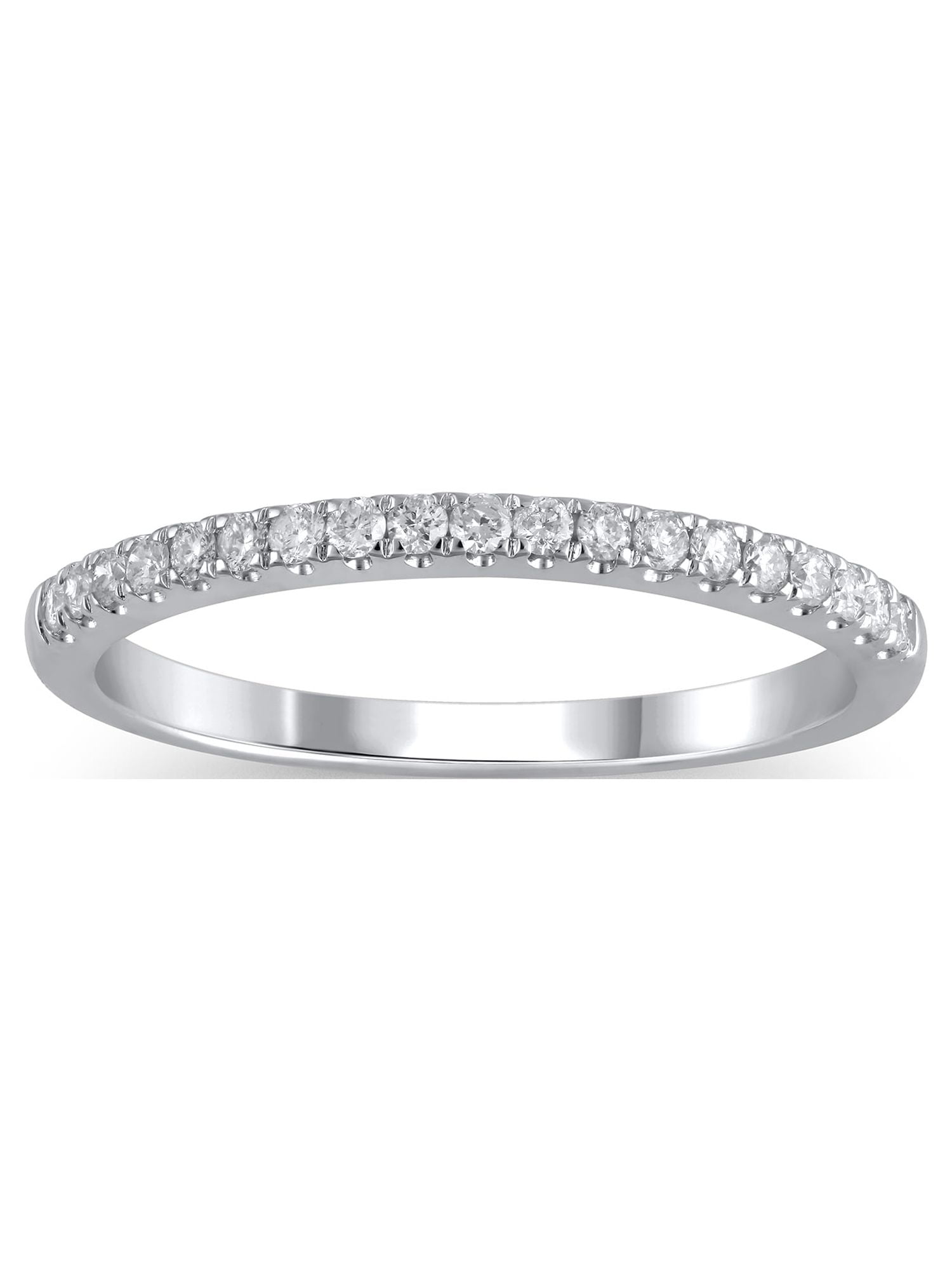 1/5 Carat T.W. (I2 clarity, H-I color) Brilliance Fine Jewelry Diamond Wedding Band in 10kt White Gold, Size 9