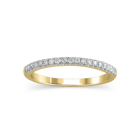 1/5 Carat T.W. (I2 clarity, H-I color) Brilliance Fine Jewelry Diamond Wedding Band in 10kt Yellow Gold, Size 8