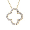 thumbnail image 1 of AFFY 1/5 Carat T.W Natural Diamond Clover Outline Pendant Necklace in 14K Solid Yellow Gold, 1 of 1