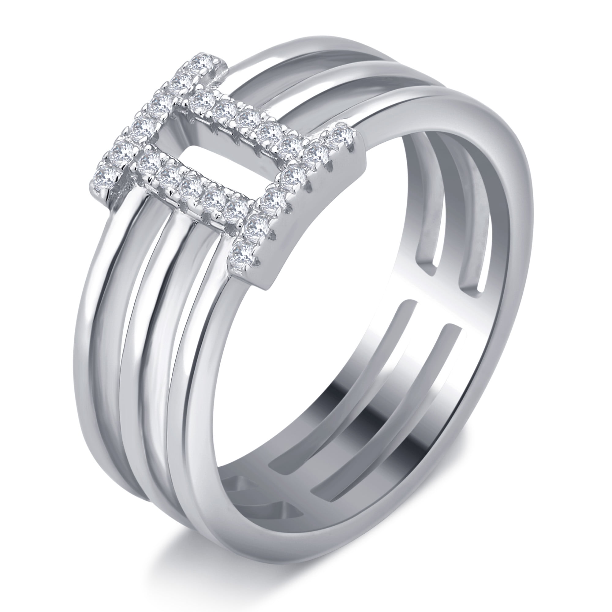 1/5 Carat T.W Roman Digit "II" Cubic Zirconia Fashion Ring, Sterling Silver
