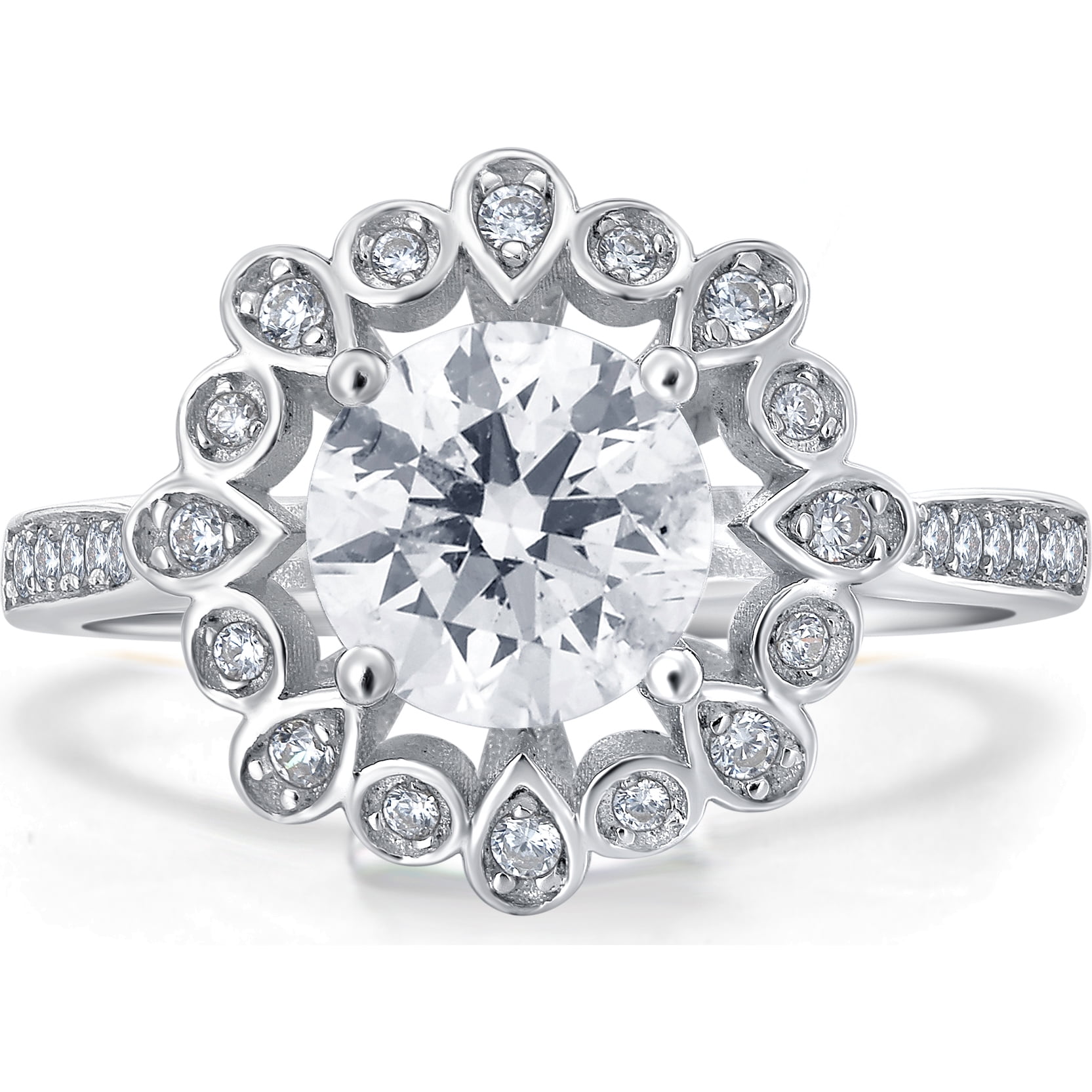 1.5 Carat T.w Cubic Zirconia Antique Flo