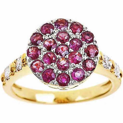 1/5 Carat T.w. Round White Diamond Ruby