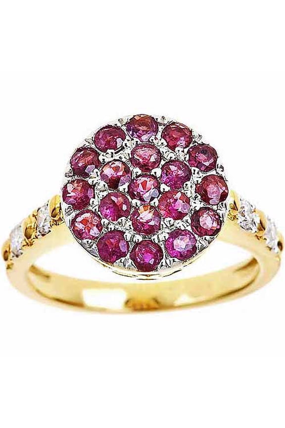 1/5 Carat T.w. Round White Diamond Ruby