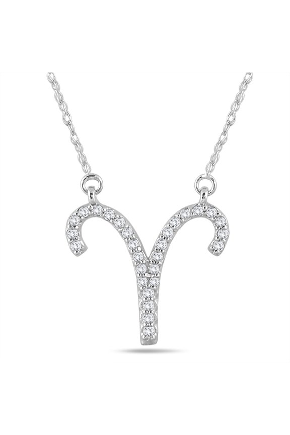 1/5 Carat TW Diamond Aries Zodiac Pendant 10K White Gold