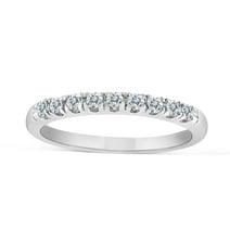 1/5 Carat TW Women's Diamond Ring Wedding Band in 10k White Gold (G-H, I1)