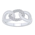 thumbnail image 1 of AFFY 1/5 Carat White Natural Diamond Interlinked Band Ring 10K Solid White Gold (0.20 Cttw) Ring Size-8.5, 1 of 2