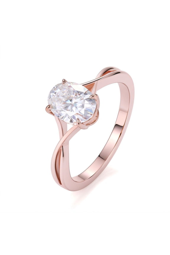 1.5 Carat Women Moissanite Wedding Bands, S925 Sterling Silver D Color VVS1 Oval Cut Diamond Rings, Ideal Choice for Birthday, Anniversary and Romantic Occasions with Certificate