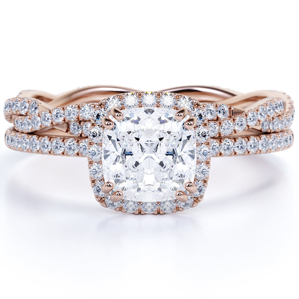 Cushion cut infinity hot sale engagement rings