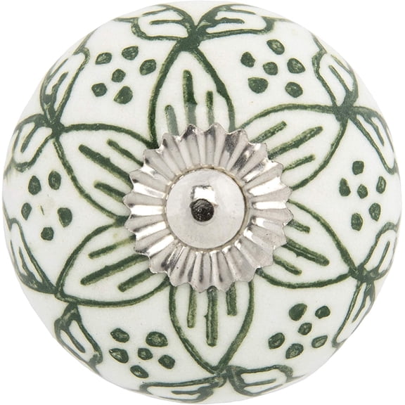 1.5 Ceramic Knobs Set of 12 Chambal Gardens Floral Design with Reversible Backplate Decorative Cabinet & Dresser Knobs for Kitchen Drawers & Wardrobes