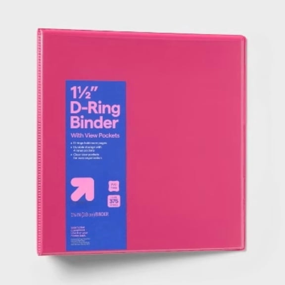 1.5" Clear View 3 Ring D Binder - 4 Pockets Polypropylene Binder Holds 375 Sheets