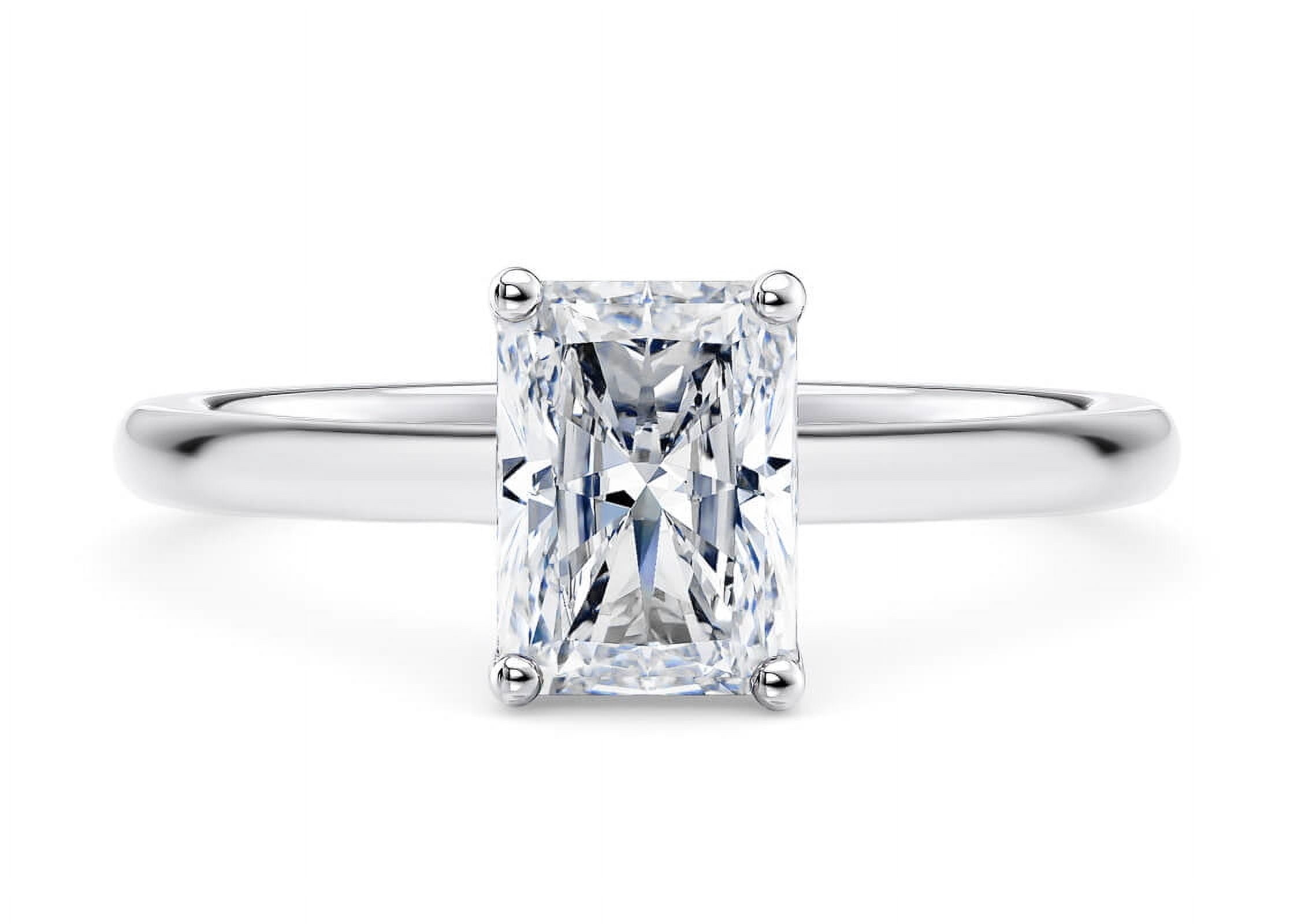 Small Diamond Rings Silver SparklingSplendor 925 Silver Radiant cut 2 CT Diamond, Small accent ...