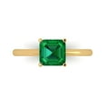 thumbnail image 1 of Solitaire Engagement Ring for Women - 1.5ct Simulated Emerald in 18K Yellow Gold Promise Ring, 1 of 6