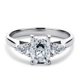 thumbnail image 1 of SparklingSplendor 3 Stone Radiant Cut 1.5 ct Moissanite Diamond 925 Silver Promise Ring for Women, 1 of 4