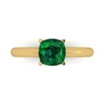thumbnail image 1 of Solitaire Engagement Ring for Women - 1.5ct Simulated Emerald in 14K Yellow Gold Promise Ring, 1 of 7