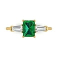 thumbnail image 1 of Three-Stone Engagement Ring for Women - 1.5ct Simulated Emerald in 14K Yellow Gold Promise Ring, 1 of 6