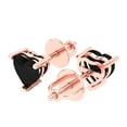 thumbnail image 1 of 1.5 Ct Heart Cut Studs Black Natural Onyx 14K Rose Solid Solid Gold Everyday Dainty Earrings Screw Back, 1 of 7