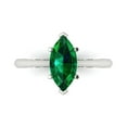 thumbnail image 1 of Solitaire Engagement Ring for Women - 1.5ct Simulated Emerald in 14K White Gold Promise Ring, 1 of 7