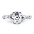 thumbnail image 1 of 1.5 Ct Oval Cut Moissanite Diamond Engagement Ring with 1.5mm Side Stones – 925 Sterling Silver for Women, 1 of 2