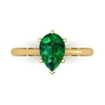 thumbnail image 1 of Solitaire Engagement Ring for Women - 1.5ct Simulated Emerald in 18K Yellow Gold Promise Ring, 1 of 6