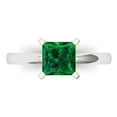thumbnail image 1 of Solitaire Engagement Ring for Women - 1.5ct Simulated Emerald in 18K White Gold Promise Ring, 1 of 6