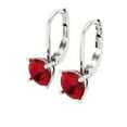 thumbnail image 1 of 1.5 Ct Round Cut Drop Dangle Red Ruby 14K White Solid Solid Gold Everyday Dainty Earrings Lever Back, 1 of 7