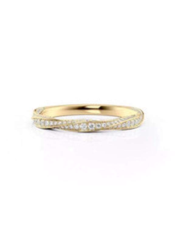 1.5 Ct Round Cut Simulated Diamond Twisted Wedding Band Ring In 14k Yellow Gold Plated Silver