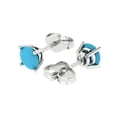 thumbnail image 1 of 1.5 Ct Round Cut Studs Blue Turquoise 14K White Solid Solid Gold Everyday Dainty Earrings Push Back, 1 of 7