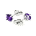 thumbnail image 1 of 1.5 Ct Round Cut Studs Purple Natural Amethyst 18K White Solid Solid Gold Everyday Dainty Earrings Push Back, 1 of 7