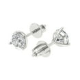 thumbnail image 1 of 1.5 Ct Round Cut Studs White Sapphire 18K White Solid Solid Gold Everyday Dainty Earrings Screw Back, 1 of 7