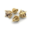 thumbnail image 1 of 1.5 Ct Round Cut Studs Yellow Moissanite 14K Yellow Solid Solid Gold Everyday Dainty Earrings Screw Back, 1 of 7