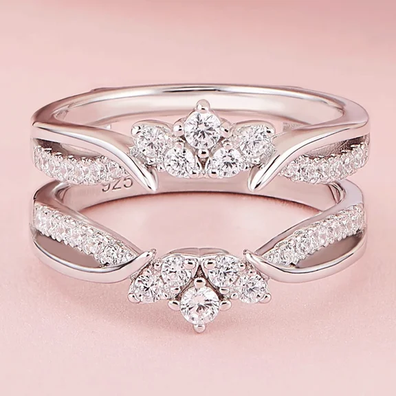 SK Jewellery 1.5 Ct Round Diamond Eternity Adjustable Wedding Band Ring Jacket for Engagement