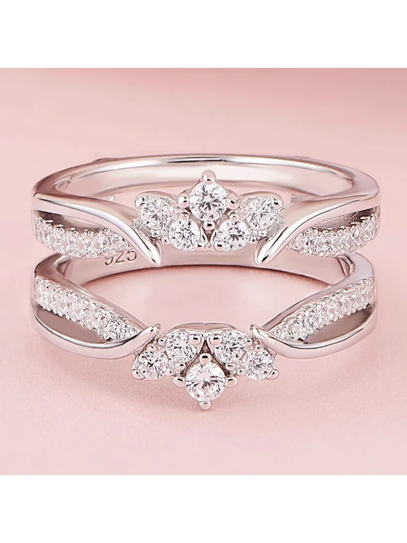 1.5 Ct Round Diamond Eternity Adjustable Wedding Band Ring Jacket for Engagement