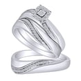 thumbnail image 1 of AFFY 1/5 Cttw Round White Natural Diamond Bridal Engagement Wedding Ring Set 14k White Gold Over Sterling Silver, 1 of 1