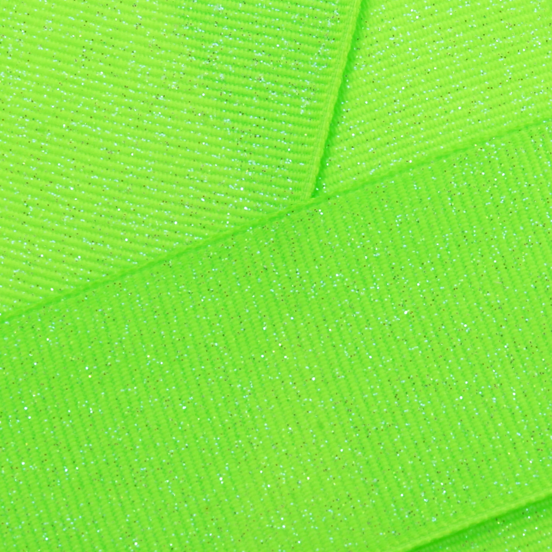 1.5" Dazzle Grosgrain Glitter Ribbon 556 Neon Green 100 Yard