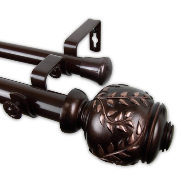 1.5" Dia Adjustable 110" to 156" Quinton Traverse Rod with Rings - Cocoa