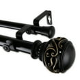 thumbnail image 1 of Leon Double Curtain Rod 1" OD 28-48 inch - Black, 1 of 3