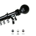 thumbnail image 1 of 1.5" Dia Adjustable 28" to 48" Rhett Traverse Rod with Rings - Black, 1 of 3