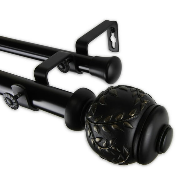 1.5" Dia Adjustable 48" to 86" Tricia Traverse Rod with Rings - Cocoa