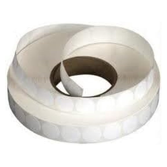 1.5" Dia. White Wafer Seals (No Perf) 2,500 per roll