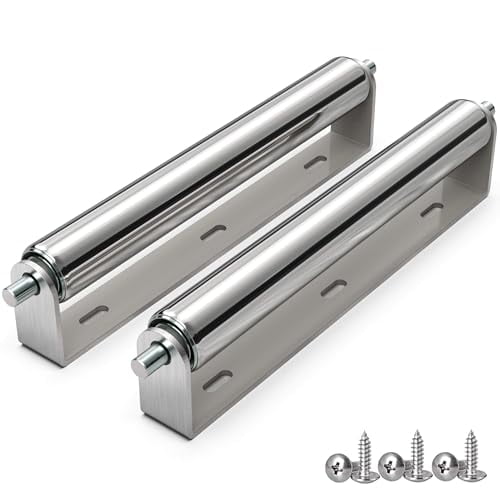 1.5" Diameter Stainless Steel Roller with Bracket Set, 11.8" BF Length, 2-Pack, Heavy Duty Rustproof Rollers for Boat Trailers, Kayaks, Coyote Fence & Transport, Easy Spring-Loaded Removal