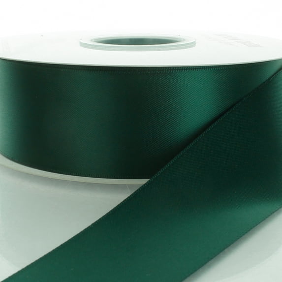 1.5" Double Faced Satin Ribbon 593 Hunter Green 5 Yard