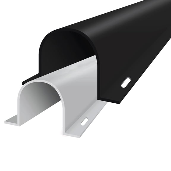 1.5" Flanged U Channel Wire Guard Surface Cable Raceways - 60" Stick Length - 1 Stick - Black