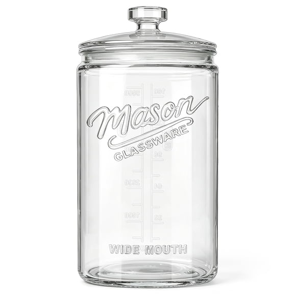 1.5 Gallon Glass Jar with Lid, Wide Mouth Mason Jar for Flour Sugar, Sourdough Starter, Coffee, Large Glass Canister for Pantry Organizers & Storage, Airtight Food Storage Container