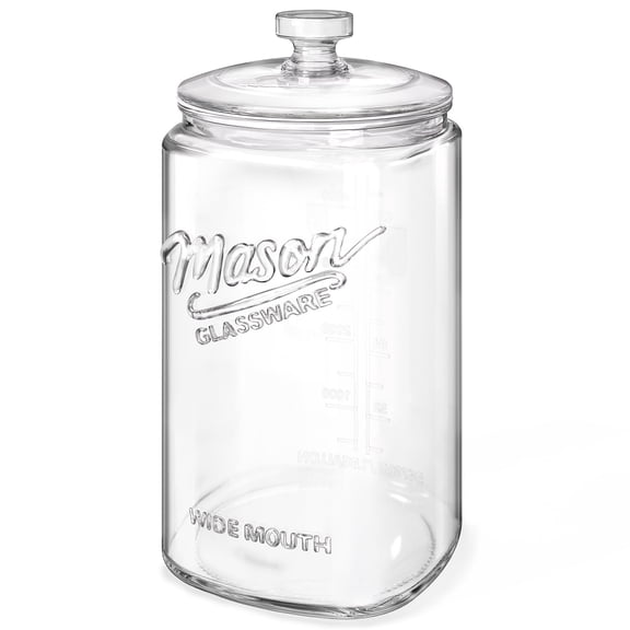 1.5 Gallon Glass Cookie Jar with Lid, Glass Canisters for Pantry Organizers & Storage, Wide Mouth Mason Jar for Flour Sugar, Sourdough Starter, Coffee, Dog Treat, Apothecary, Laundry Room