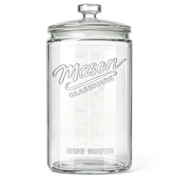 1.5 Gallon Glass Jar with Lid, Wide Mouth Mason Jar for Flour Sugar, Sourdough Starter, Coffee, Large Glass Canister for Pantry Organizers & Storage, Airtight Food Storage Container