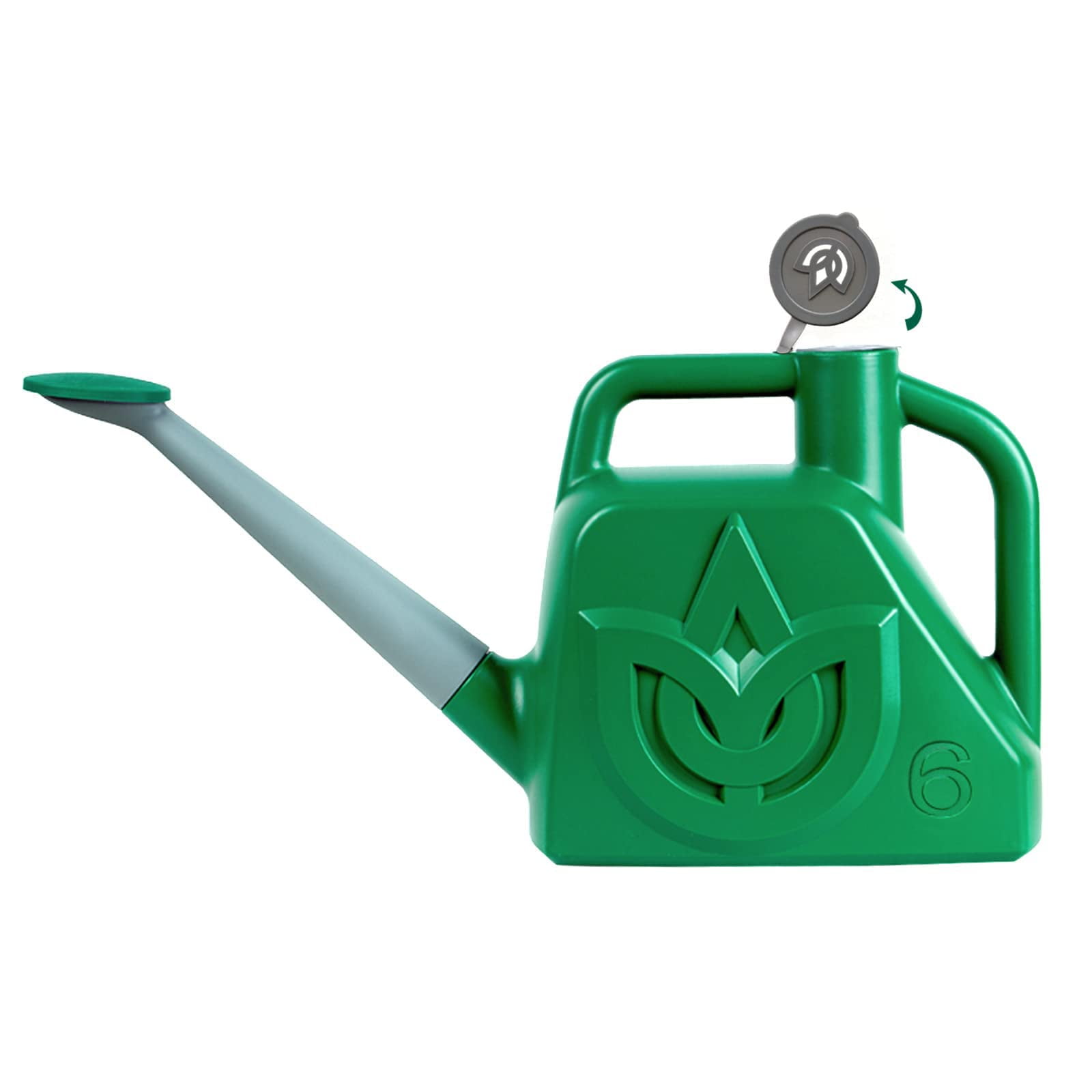 1.5 Gallon Green Watering Can Outdoor Garden Flower Plant, Lightweight 6 L Water Cans with Detachable Nozzle Watering Pot for Office House Garden