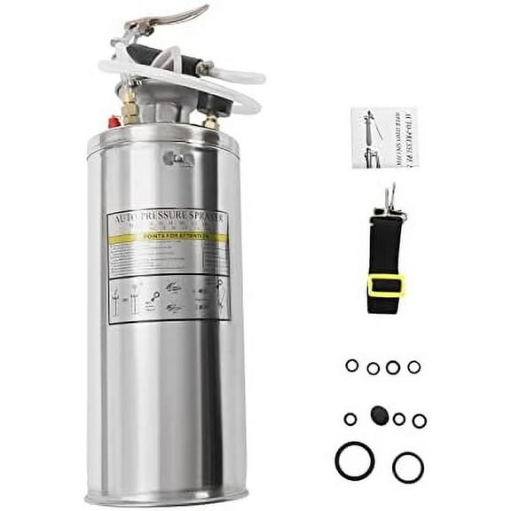 1.5 Gallon Stainless Steel Sprayer, Adjustable Nozzle, Multi-Purpose Hand Pump Sprayer for Gardening Car Cleaning and Outdoor Sanitizing$$Garden & Patio
