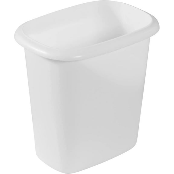 1.5-Gallon Vanity Trash Can Wastebasket, White Compact Waste Bin for Under Counter, Kitchen, Office, Bedroom & Bathroom